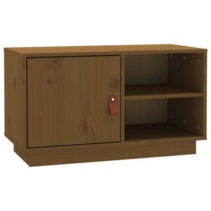 vidaXL ТВ шкаф, меденокафяв, 70x34x40 см, бор масив
