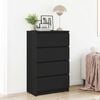 vidaXL Сайдборд, черен, 60x35x98,5 см, инженерно дърво