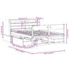 vidaXL Рамка за легло без матрак, восъчнокафяв, 120x200 см, бор масив