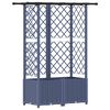 vidaXL Повдигнато легло с решетка и покривка Сиво 124 x 40 x 136 см ПП