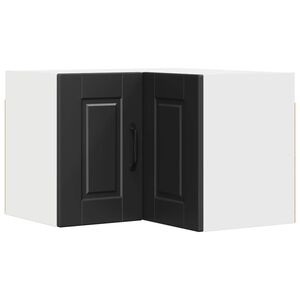 vidaXL Стенно ъглово шкафче PORTO Черно 57 x 57 x 40 см