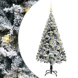 vidaXL С изкуствено коледно дърво с 150 LED светодиода Бяло 150 cm
