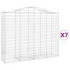 vidaXL Габионни кошници арка 7 бр 200x50x160/180 см поцинковано желязо