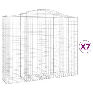 vidaXL Габионни кошници арка 7 бр 200x50x160/180 см поцинковано желязо