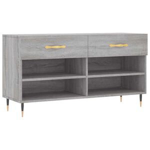 vidaXL Пейка за обувки, сив сонома, 102x35x55 см, инженерно дърво