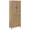 vidaXL Висок шкаф 2 бр. Дъб 69,5 x 34 x 180 см Инженерна дървесина