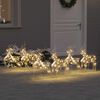 vidaXL LED елени с 180 LED светодиода 6 pcs Златист PET