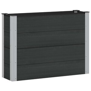 vidaXL Градинска повдигната леха Черно 100 x 30 x 72 см WPC и алуминий