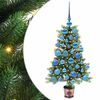 vidaXL Коледно дърво с 150 LED светодиода с поставка Зелен 90 cm ПЕ