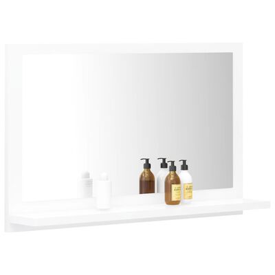 vidaXL Огледало за баня, бяло, 60x10,5x37 см, ПДЧ