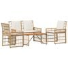 vidaXL Комплект за външни мебели 4 pcs Естествено и кремаво бяло