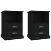vidaXL Нощни шкафчета, 2 бр, черно, 43x36x60 см