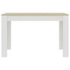 vidaXL Трапезна маса, бяло и дъб сонома, 120x60x76 см, ПДЧ