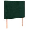 vidaXL LED горна табла за легло, тъмнозелена, 100x5x118/128 см, кадифе