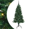 vidaXL Ъглово изкуствено коледно дърво Зелен 150 cm PVC и метал