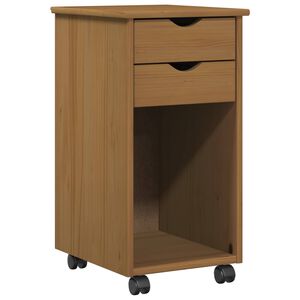 vidaXL Плъзгащ кабинет 34 x 39 x 65,5 cm Масивна боровина Кехлибарен