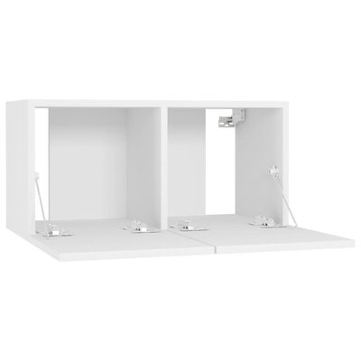 vidaXL Окачен TВ шкаф, бял, 60x30x30 см