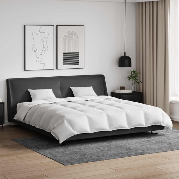 vidaXL Комплект завивки с възглавница 3 pcs Бяло Пухени пера