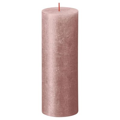 Bolsius Рустик колонни свещи Shimmer, 4 бр, 190x68 мм, розови