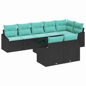 vidaXL Комплект дивани 9 бр. Черно полиратан
