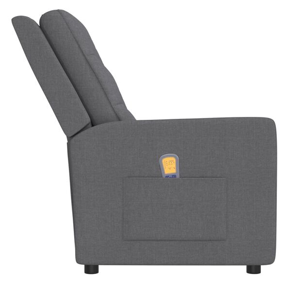 vidaXL 4-местен масажен реклайнер, светлосив, текстил