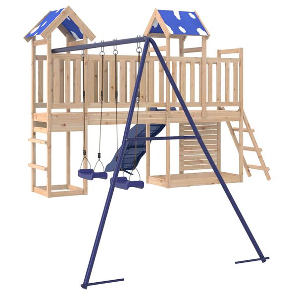 vidaXL Комбинирано детско съоръжение за игра на открито, бор масив