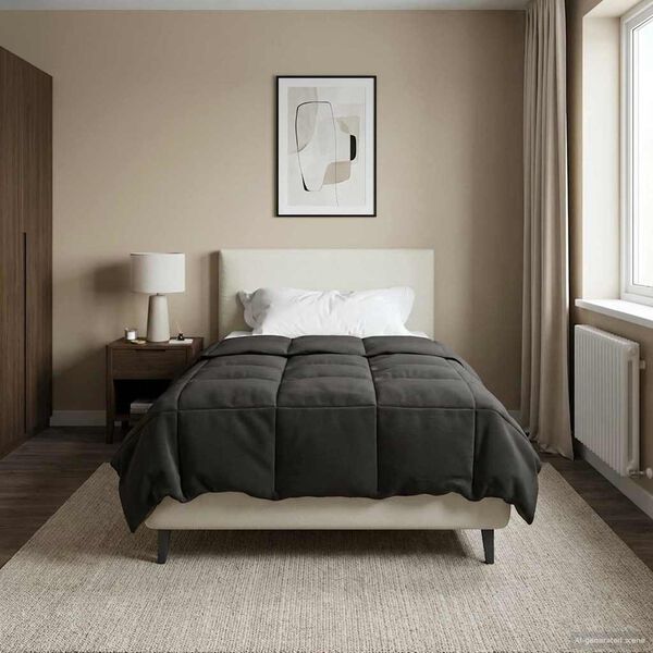 vidaXL Пълно годишно юрганче Патичено Антрацит 140 x 220 cm Микрофибър