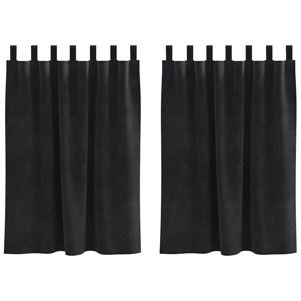 vidaXL Затъмняващи завеси 2 pcs Черно 140 x 140 cm Кадифе