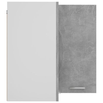 vidaXL Висящ ъглов шкаф, бетонно сив, 57x57x60 см, ПДЧ