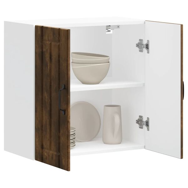 vidaXL Кухненски стенен шкаф Lucca, опушен дъб, инженерно дърво