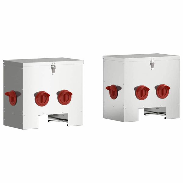 vidaXL Кокошарник 2 pcs Сребрист 40,5 x 25 x 38 см