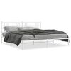 vidaXL Метална рамка за легло с горна табла, бяла, 200x200 см