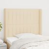 vidaXL Горна табла за легло с уши, кремава, 83x16x118/128 см, плат