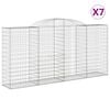 vidaXL Габионни кошници арка 7 бр 300x50x140/160 см поцинковано желязо
