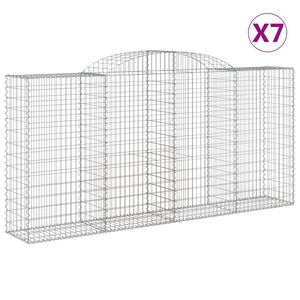 vidaXL Габионни кошници арка 7 бр 300x50x140/160 см поцинковано желязо