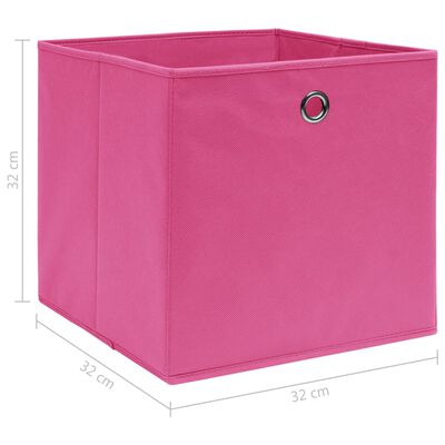 vidaXL Кутии за съхранение 10 бр розови 32x32x32 см плат