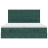 vidaXL Османска легло с матраци и LED, тъмнозелено, 160x200 см, кадифе