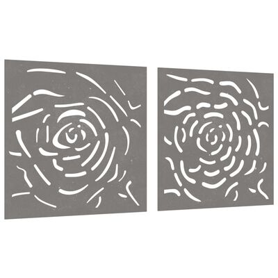 vidaXL Градински декорации 2 бр 55x55 см кортенова стомана дизайн роза