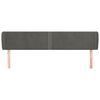 vidaXL Горна табла за легло с уши, тъмносива, 203x23x78/88 см, кадифе