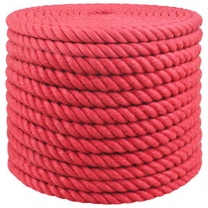 vidaXL Въже от юта 20 mm Червено 100% Тоса юта