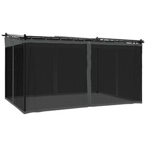 vidaXL Беседка с мрежести стени, антрацит, 4x3 м, стомана