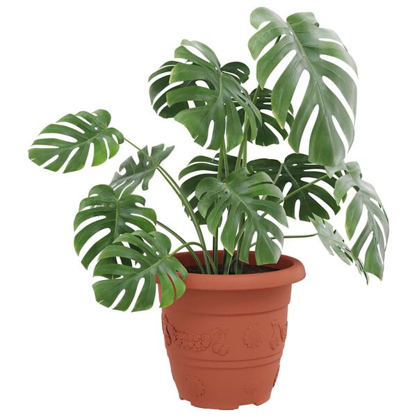 vidaXL Кръгла саксия за цветя 24 pcs Червено тухла &Oslash; 26 x 21.5 см