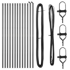 vidaXL Оградни стълбове 13 pcs Сив Ø32mm 170 см Поцинкована стомана