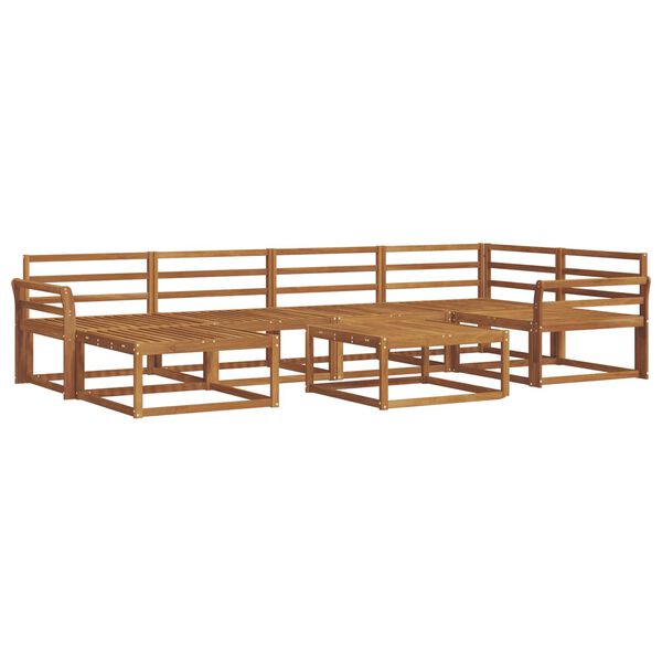 vidaXL Комплект дивани за открито 7 pcs Естествен
