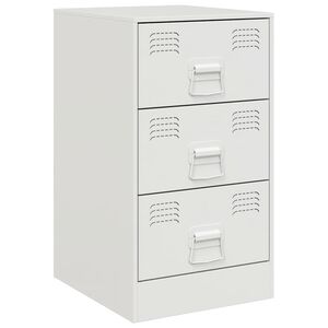 vidaXL Нощно шкафче, бяло, 34,5x39x62 см, стомана