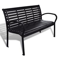 vidaXL Градинска пейка, 125 см, стомана и WPC, черна