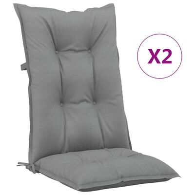 vidaXL Възглавници за градински столове 2 бр сиви 120x50x7 см плат