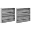 vidaXL Етажерка за списания с рафт 2 бр. Сив Сонома 80 x 12 x 70 см