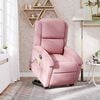vidaXL Изправящ масажен реклайнер стол, розова, кадифе