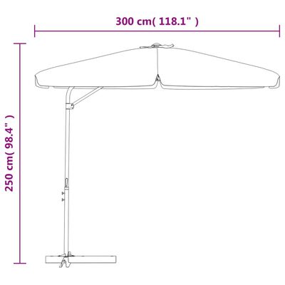 vidaXL Градински чадър със стоманен прът, 300 см, теракота